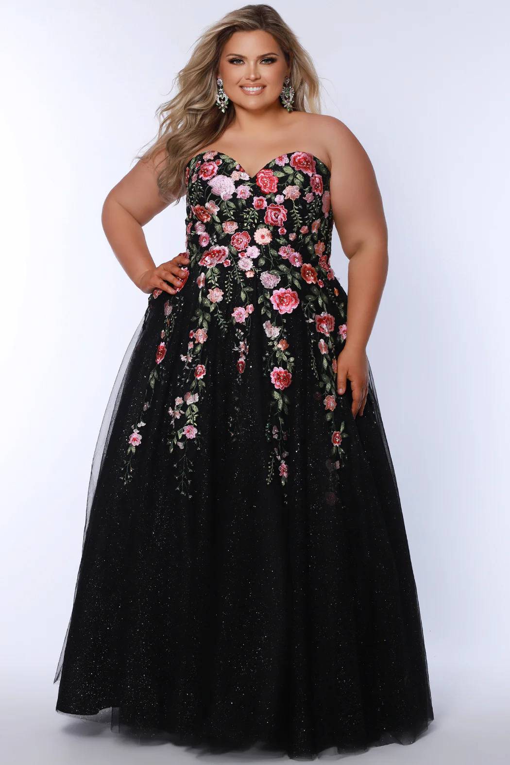 Sydney's Closet Black Prom Dress with floral