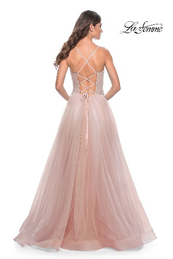 La Femme 32117 Embroidered Waist Tulle A-Line Gown #1 default Mauve thumbnail